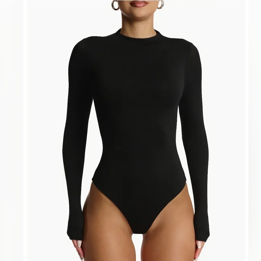 Naked Wardrobe Black High Neck Bodysuit